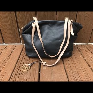 Michael Kors Black and Tan Satchel